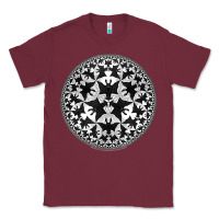 Burgundy M.C. Escher Circle Limit IV Classic Tee - trangStudio