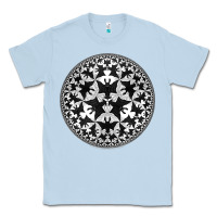 Dusty Blue M.C. Escher Circle Limit IV Classic Tee - trangStudio