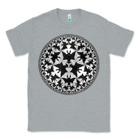 Heather Grey M.C. Escher Circle Limit IV Classic Tee - trangStudio