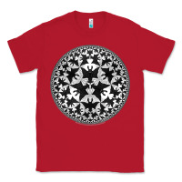 Red M.C. Escher Circle Limit IV Classic Tee - trangStudio