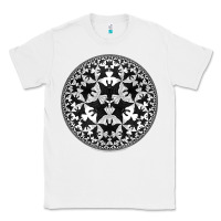 White M.C. Escher Circle Limit IV Classic Tee - trangStudio