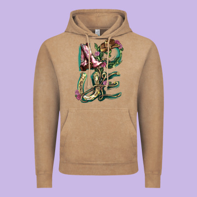 Love Boots Horseshoe Vintage Hoodie Designed By Howdyjamesfarm