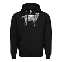 Black saanen goat Zipper Hoodie - LillyAllenDesigns