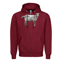 Burgundy saanen goat Zipper Hoodie - LillyAllenDesigns