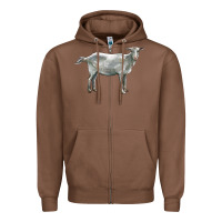 Chestnut saanen goat Zipper Hoodie - LillyAllenDesigns