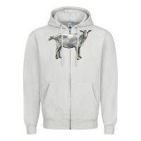 Dove Grey saanen goat Zipper Hoodie - LillyAllenDesigns