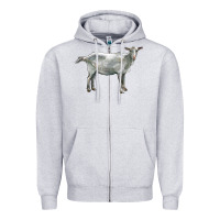 Heather Grey saanen goat Zipper Hoodie - LillyAllenDesigns