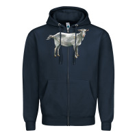 Navy saanen goat Zipper Hoodie - LillyAllenDesigns