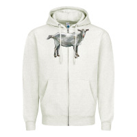 Oatmeal Heather saanen goat Zipper Hoodie - LillyAllenDesigns