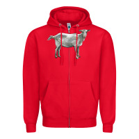 Red saanen goat Zipper Hoodie - LillyAllenDesigns