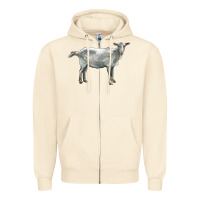 Sandshell saanen goat Zipper Hoodie - LillyAllenDesigns