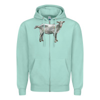 Seafoam saanen goat Zipper Hoodie - LillyAllenDesigns