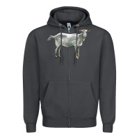 Smoke saanen goat Zipper Hoodie - LillyAllenDesigns