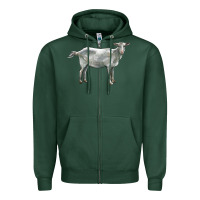 Saanen Goat Zipper Hoodie | Teevron