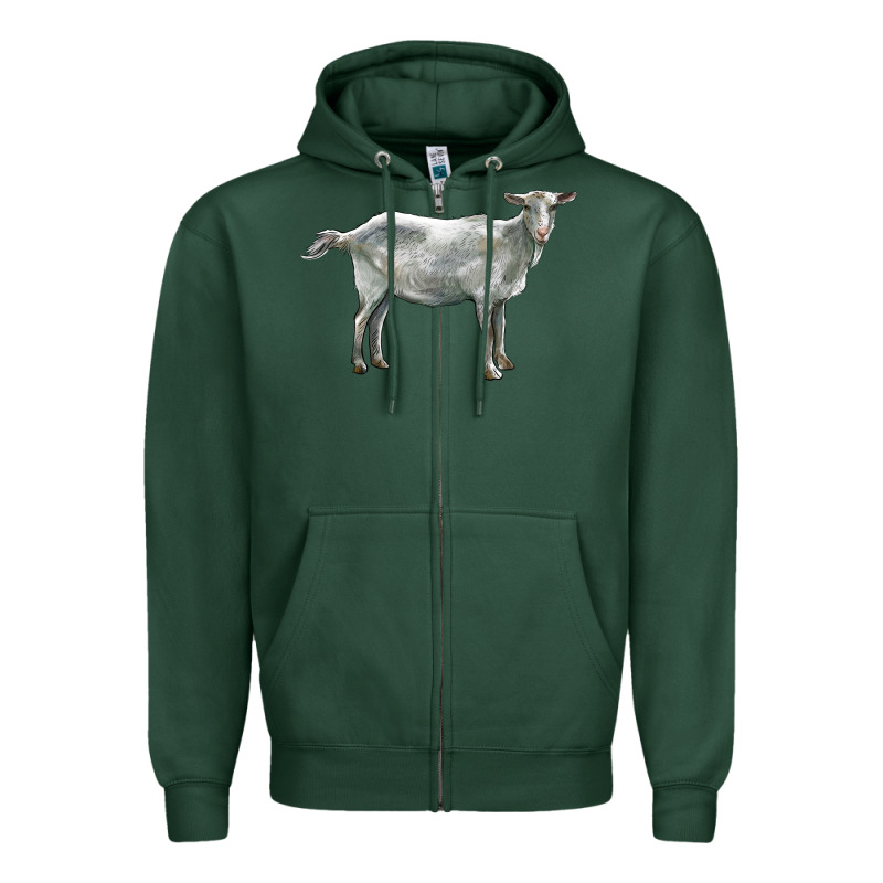 Saanen Goat Zipper Hoodie by LillyAllenDesigns | Teevron
