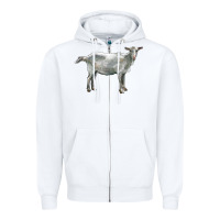 White saanen goat Zipper Hoodie - LillyAllenDesigns