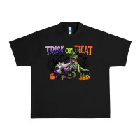 Black trick or treat with monster truck and t rex Urban Heavy Tee - CowGirlArtShop