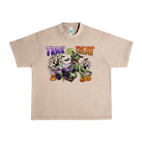 French Oak trick or treat with monster truck and t rex Urban Heavy Tee - CowGirlArtShop