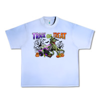 Grape Ice trick or treat with monster truck and t rex Urban Heavy Tee - CowGirlArtShop