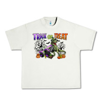 Pistachio trick or treat with monster truck and t rex Urban Heavy Tee - CowGirlArtShop