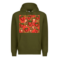 Army Green strawberries Premium Hoodie - Jasminsmagicworld