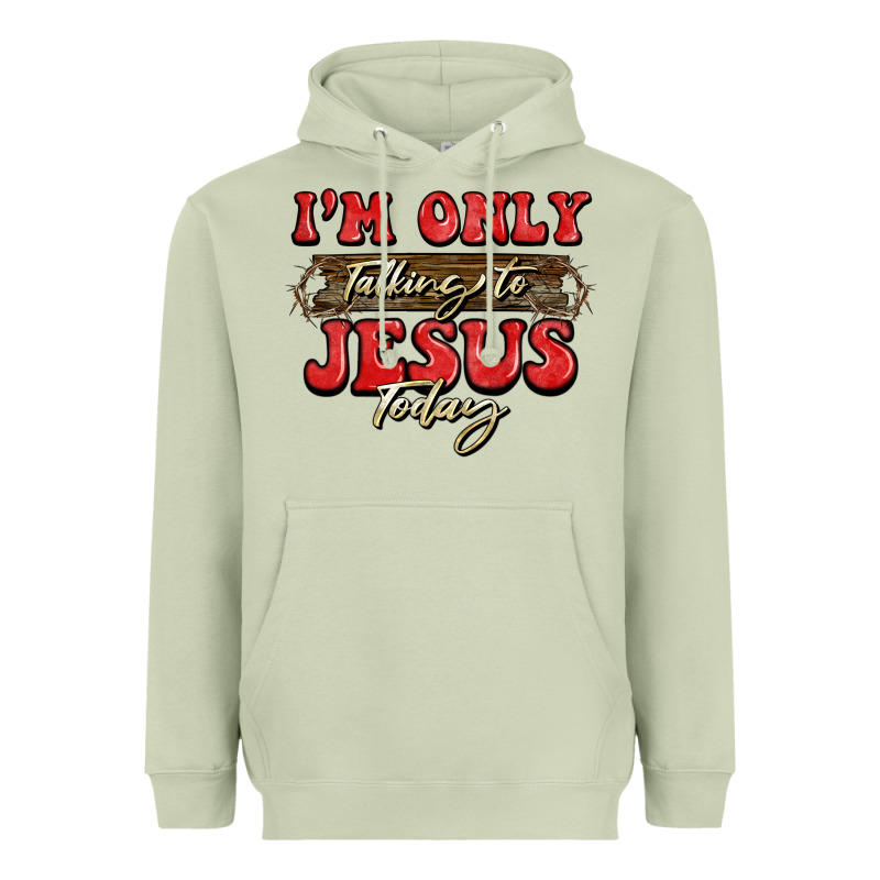 I'm Only Talking To Jesus Today Christmas Heavyweight Hoodie by BarkalooDesign | Teevron