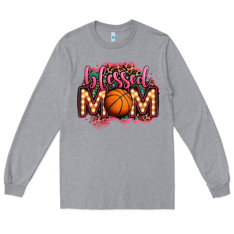 Blessed Basketball Mom Lightbulb Letters Long Sleeve Tee by OliviaCreatesArt | Teevron