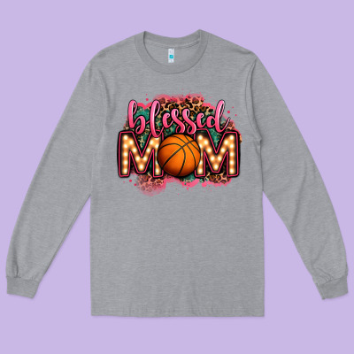 Blessed Basketball Mom Lightbulb Letters Long Sleeve Tee Designed By Oliviacreatesart