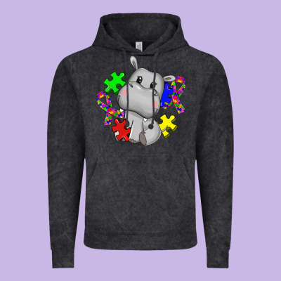 Autism Hippopotamus Vintage Hoodie Designed By Cowgirlartshop