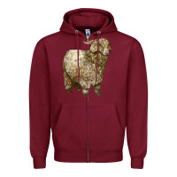 Burgundy Angora Goat Zipper Hoodie - LillyAllenDesigns
