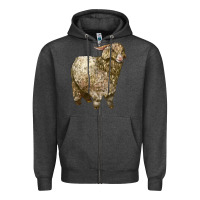 Charcoal Heather Angora Goat Zipper Hoodie - LillyAllenDesigns