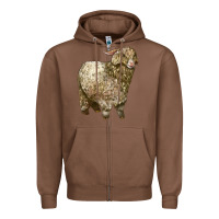 Chestnut Angora Goat Zipper Hoodie - LillyAllenDesigns