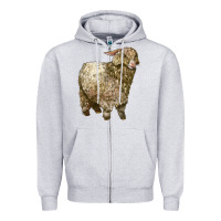 Heather Grey Angora Goat Zipper Hoodie - LillyAllenDesigns