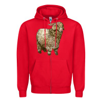 Red Angora Goat Zipper Hoodie - LillyAllenDesigns