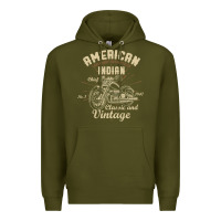 Army Green Retro Vintage American Motorcycle Indian for Old Biker Premium Hoodie - trangStudio