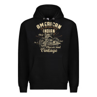 Black Retro Vintage American Motorcycle Indian for Old Biker Premium Hoodie - trangStudio