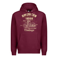 Burgundy Retro Vintage American Motorcycle Indian for Old Biker Premium Hoodie - trangStudio