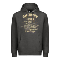 Charcoal Heather Retro Vintage American Motorcycle Indian for Old Biker Premium Hoodie - trangStudio