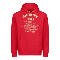 Red Retro Vintage American Motorcycle Indian for Old Biker Premium Hoodie - trangStudio