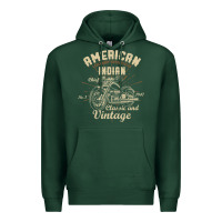 Sports Green Retro Vintage American Motorcycle Indian for Old Biker Premium Hoodie - trangStudio