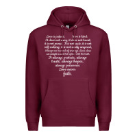 Burgundy Love is patient Love is Kind 1 Corinthians 1348 Premium Hoodie - trangStudio