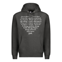 Charcoal Heather Love is patient Love is Kind 1 Corinthians 1348 Premium Hoodie - trangStudio