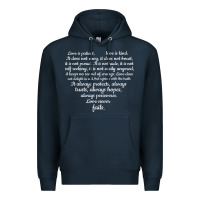 Navy Love is patient Love is Kind 1 Corinthians 1348 Premium Hoodie - trangStudio