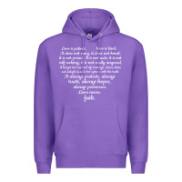 Purple Love is patient Love is Kind 1 Corinthians 1348 Premium Hoodie - trangStudio