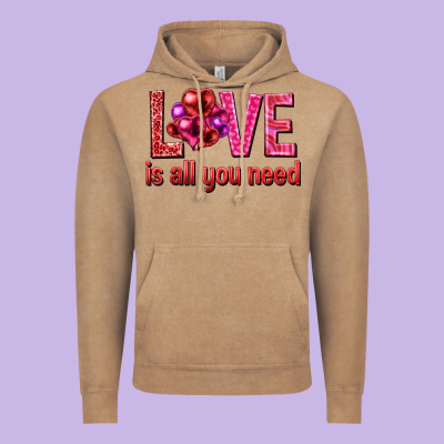Love Is All You Need Valentine's Day Vintage Hoodie Designed By Howdyjamesfarm
