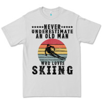 Dove Grey Never Underestimate An Old Man Who Loves Skiing Premium Tee - Bettercallsaul