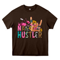Chocolate Brown nail hustler Heavy Core Tee - Jasminsmagicworld