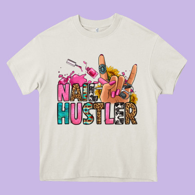 Nail Hustler Heavy Core Tee Designed By Jasminsmagicworld