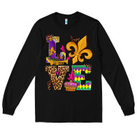 Black mardi gras love olivia Long Sleeve Tee - OliviaCreatesArt