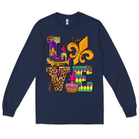 Navy mardi gras love olivia Long Sleeve Tee - OliviaCreatesArt